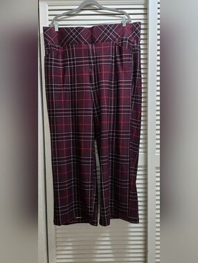 Torrid Studio Luxe Ponte Plaid Wide Leg Pants 2S Pull On Pixie